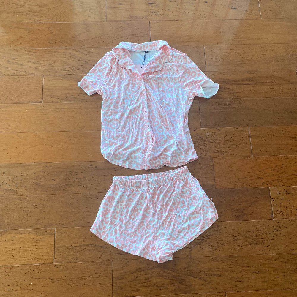 Pink Leopard Pajama Set (Short)